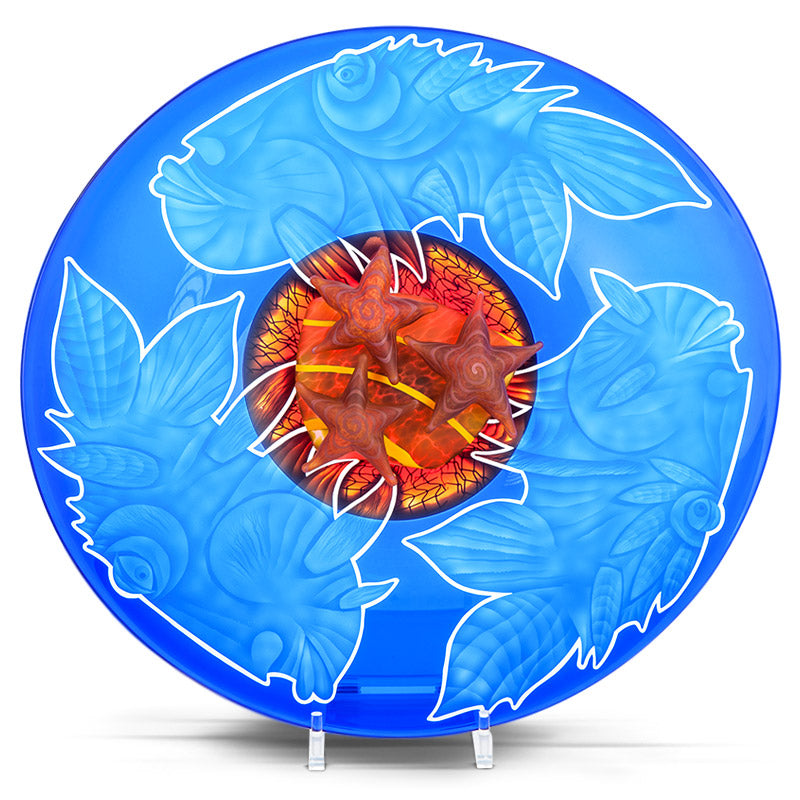 [product_option3], OCEAN TRIO - Plate by Pawel, Art sculpture, 博羅夫斯基藝術水晶 | 中國官方 Borowski