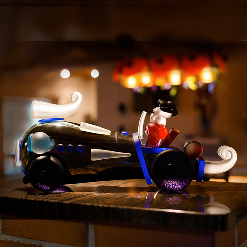 [product_option3], RETRO CAR & HIS MAN - Object by PB, Art sculpture, 博羅夫斯基藝術水晶 | 中國官方 Borowski