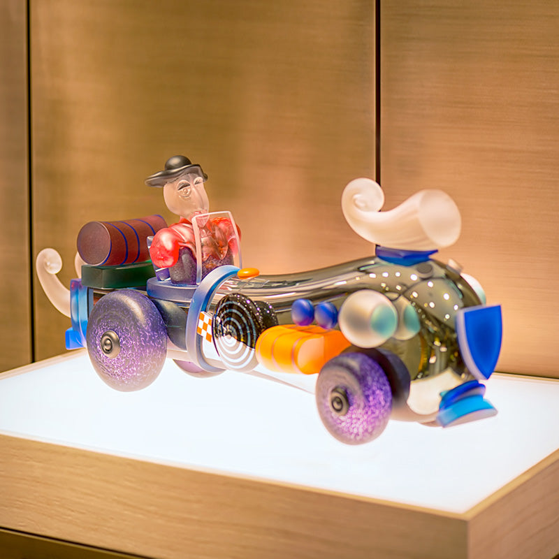 [product_option3], RETRO CAR & HIS MAN - Object by PB, Art sculpture, 博羅夫斯基藝術水晶 | 中國官方 Borowski